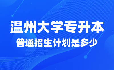 2024年温州大学专升本普通招生计划是多少？找哪些专业？